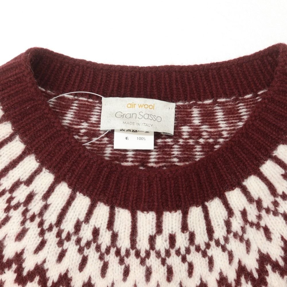 中古】グランサッソ GRAN SASSO ウール ノルディック柄 プルオーバー