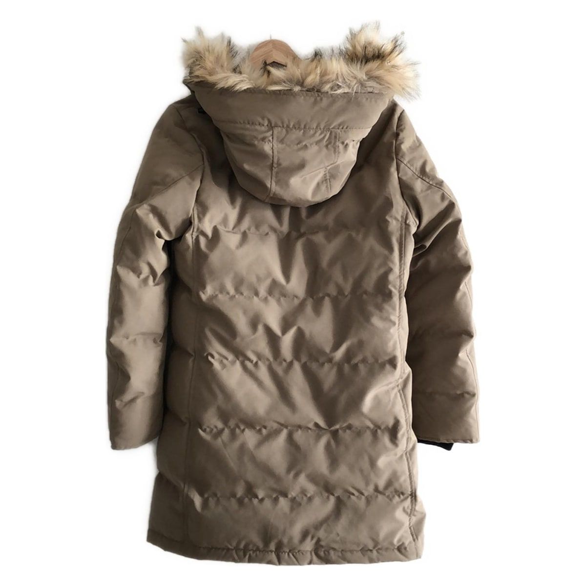 ダントン ダウンコート サイズM レディース - ブラウン 長袖 フェイクファー Vetements de travail ファー部分取り外し可 秋 冬