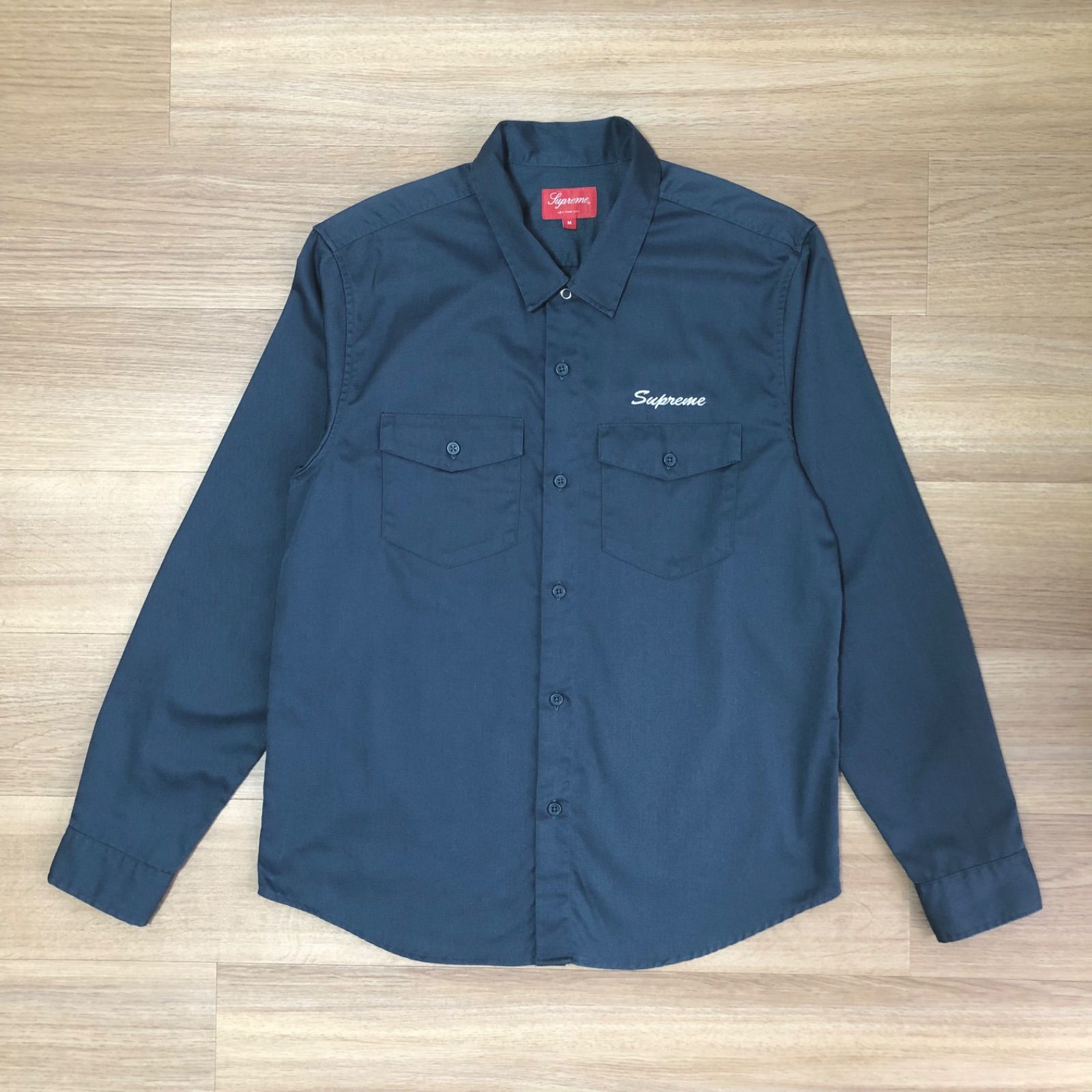 全国通販OK Supreme 2tone Work Shirt ワークシャツ Logo s