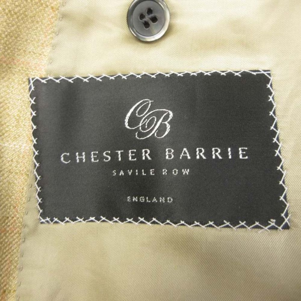 美品 CHESTER BARRIE チェスターバリー チェック リネン テーラード