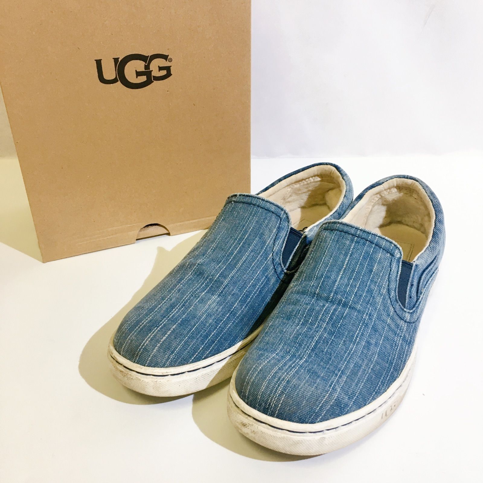 UGG W FIERCE WASHED DENIM スニーカー ネイビー 24cm