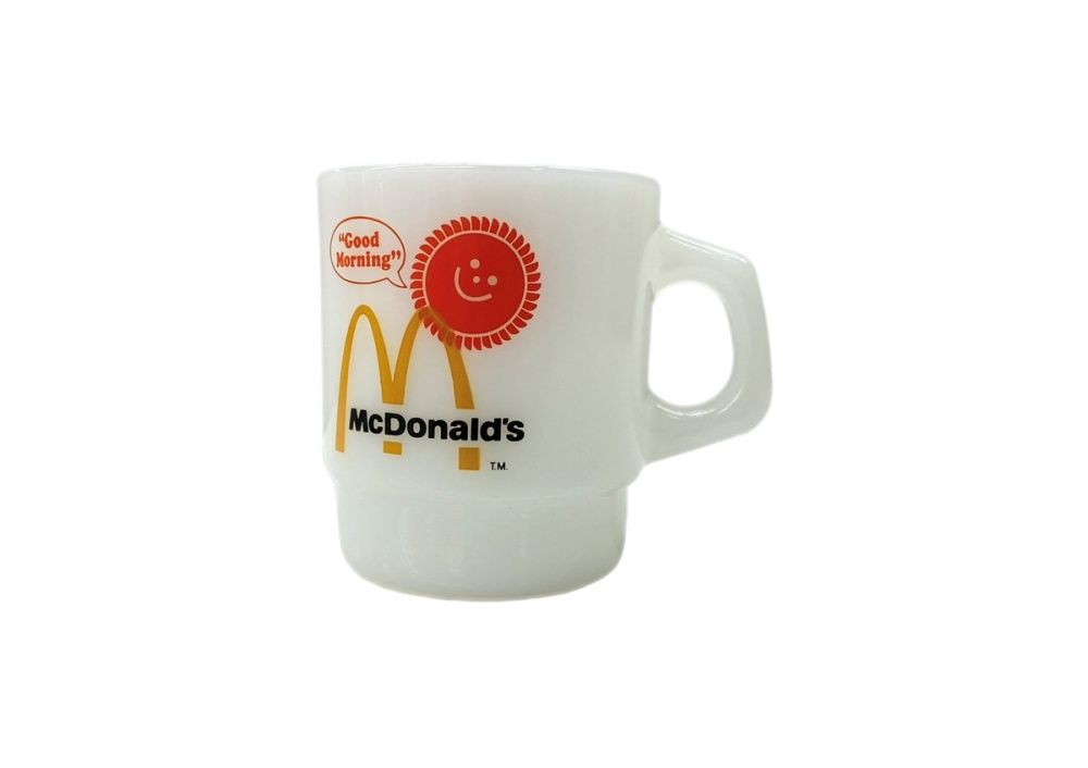ファイアーキング Fire-King 60s 70s Good Morning Mug グッド モーニング マグ マクドナルド 耐熱 マグカップ 白 その他 総柄 ホワイト 104Z-17