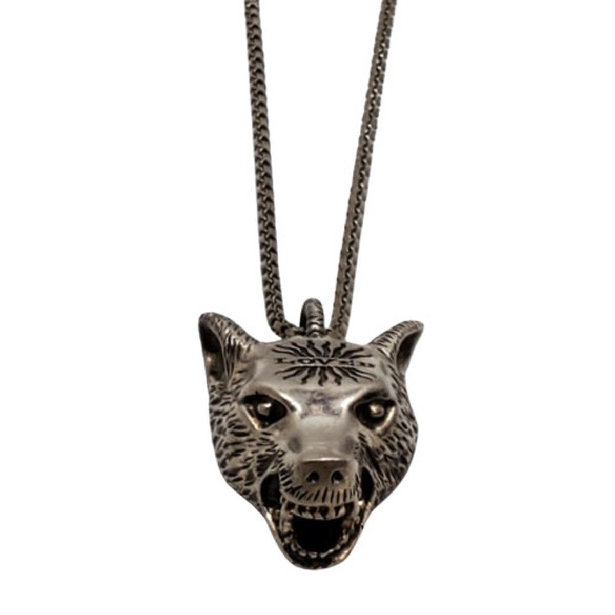 GUCCI グッチ ANGER FOREST WOLF HEAD Sv.925 アンガーフォレスト ウルフヘッド ネックレス アクセサリー シルバー  - メルカリ