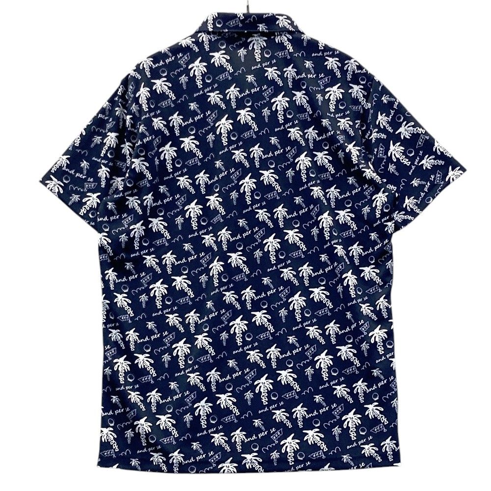 サイズ L AND PER SE アンパスィ AMS9685X9 半袖ポロシャツ 総柄 ネイビー系 240101521968 ゴルフウェア メンズ ストスト