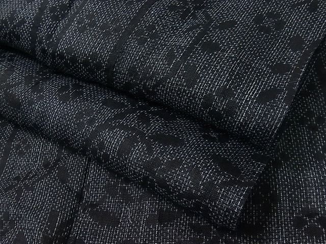 平和屋本店□極上 夏物 重要無形文化財 本場宮古上布 草花文 苧麻 逸品