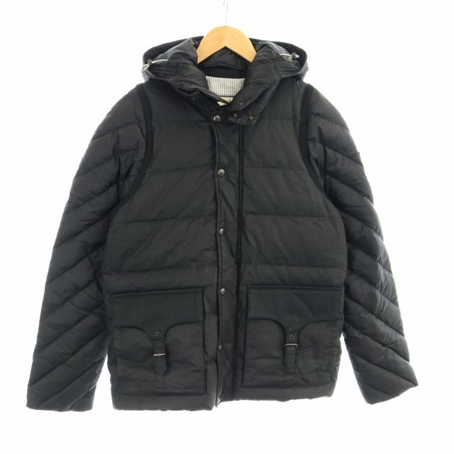 モンクレール MONCLER ガムブルー GIUBBOTTO ダウンジャケット アウター 中綿 比翼 イタリア製 1 S 黒 ブラック /ST