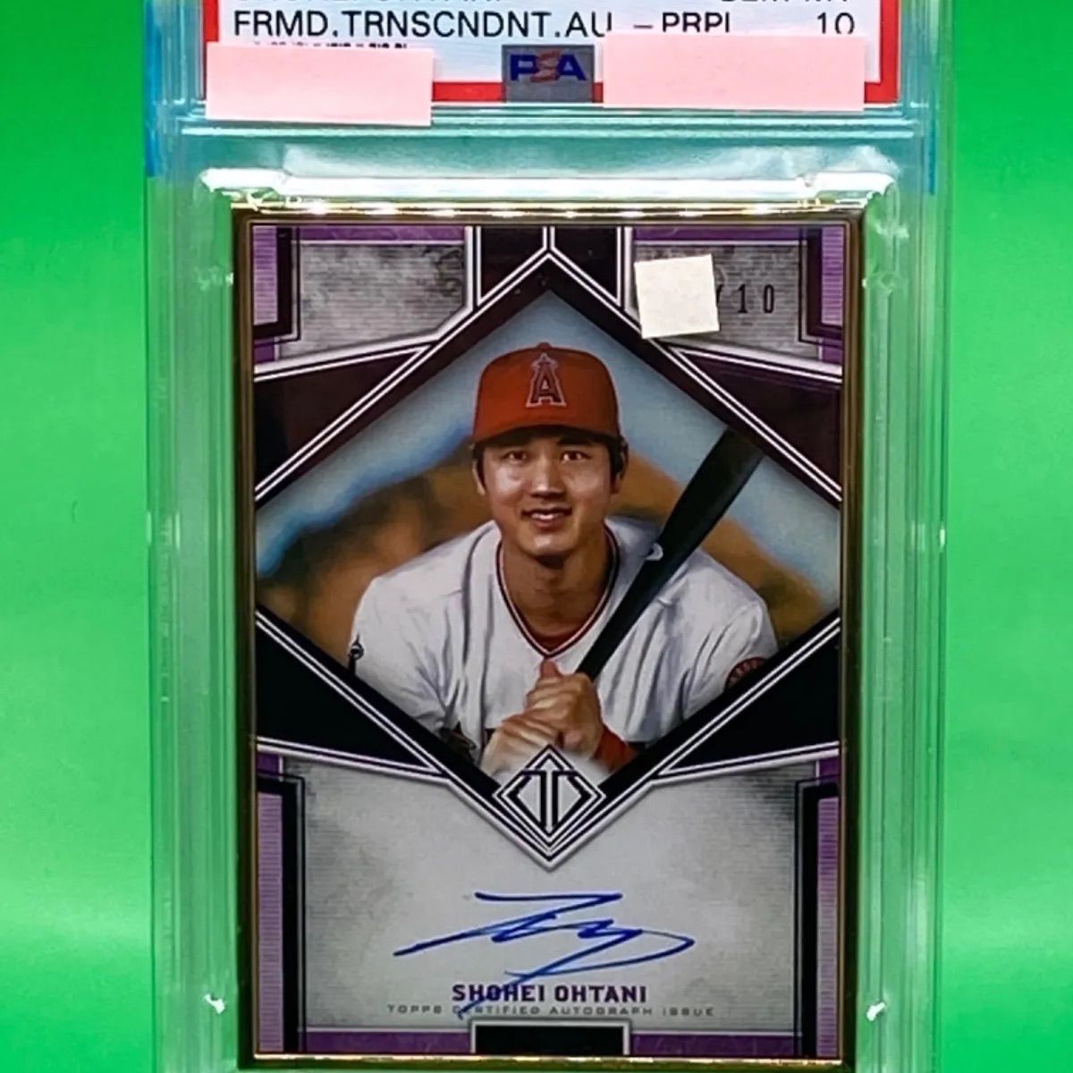 大谷翔平 PSA10世界で2枚 2019 Topps Transcendent Shohei Ohtani Auto Purple - メルカリ