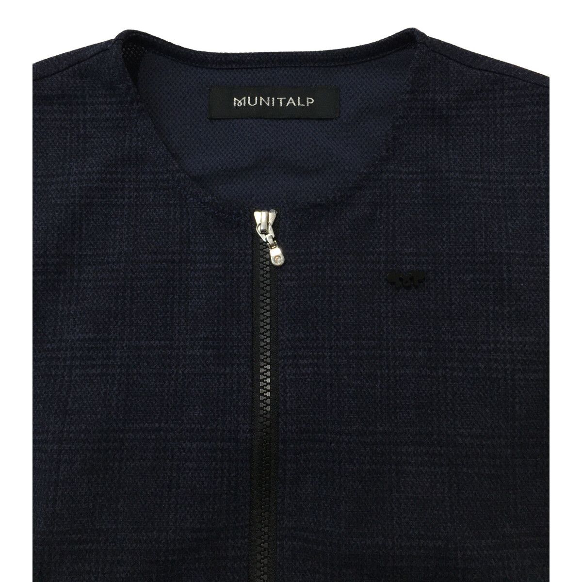 coco 中古 ムニタルプ MUNITALP レディース ワンピース 42(L) 紺 ノースリー フルジップ  チェック 中古 レディース ムニタルプ MUNITALP ワンピース 42(L) 紺