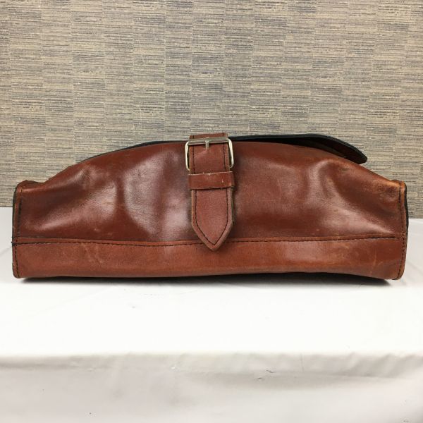 ハンドメイド オールレザー ショルダーバッグ 茶/ブラウン 管NO.B19-2