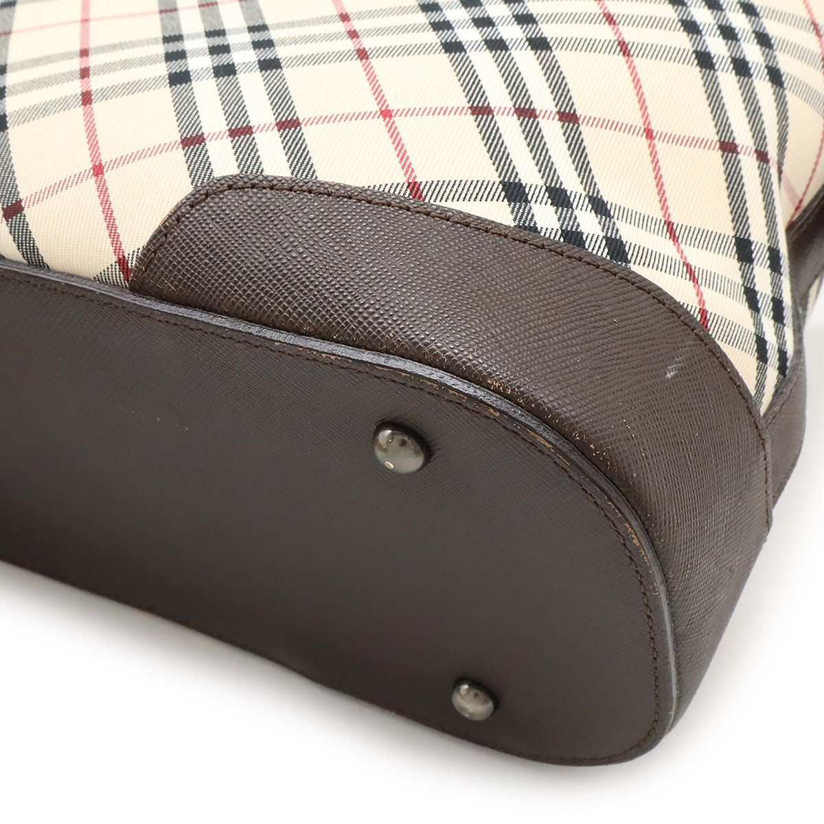 Burberry ワンショルダーバッグ　ロゴ金具　ノバチェック　ダークブラウン BURBERRY - 人気 バーバリー ノバチェック レザー ポシェット