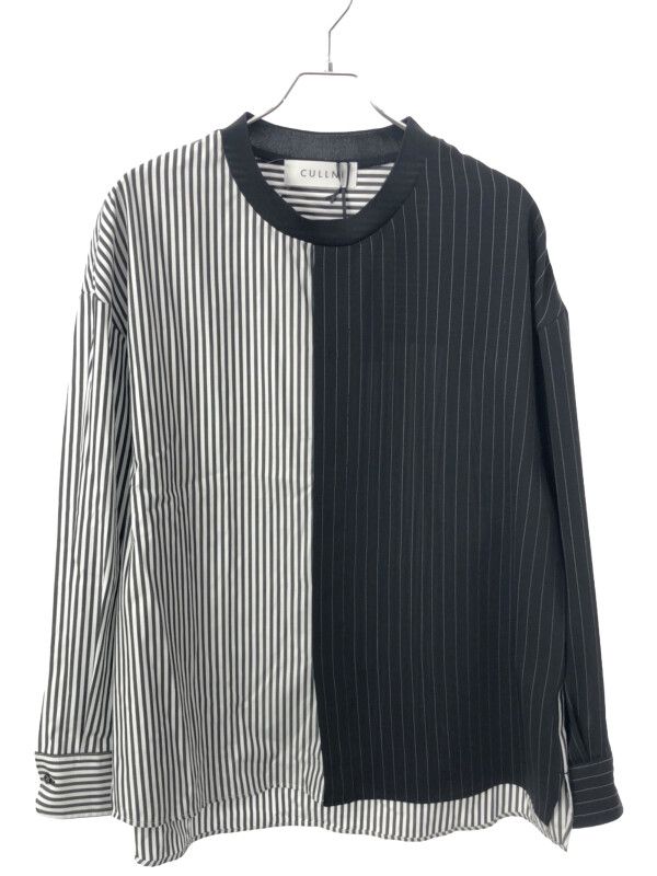 CULLNI クルニ 23AW Stripe Mix Pullover ストライプミックスプルオーバーシャツ 23-AW-028B ブラック×ホワイト  1 - メルカリ