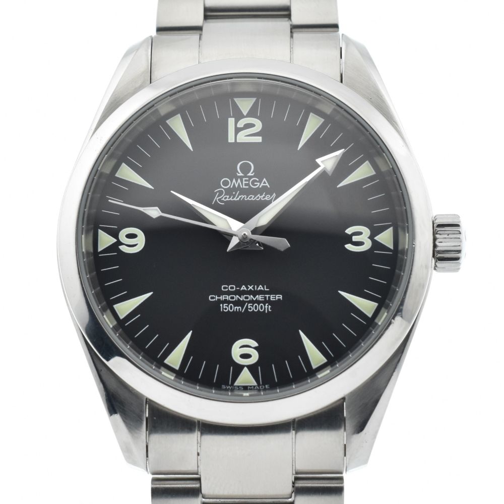 オメガ OMEGA 2503.52 シーマスター アクアテラ レイルマスター 自動巻き メンズ良品箱付き A#135566