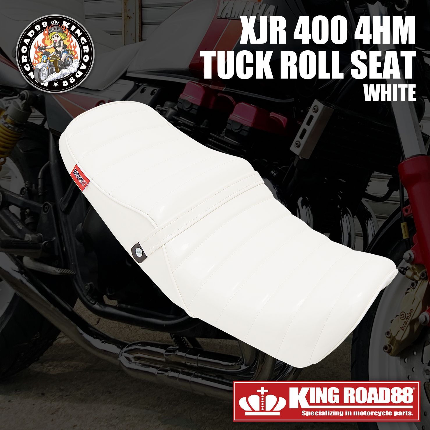 ヤマハ XJR400 前期 4HM KingRoad88 タックロールシート エナメル 