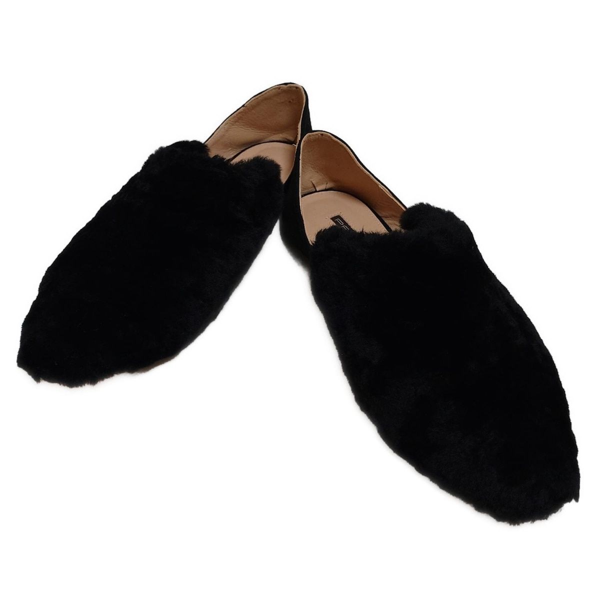 PELLICO ペリーコ フラットシューズ 38 レディース - 黒 SUNNY ムートン