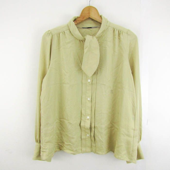 ブルーレーベルクレストブリッジ ブラウス シャツ 長袖 ブランド トップス レディース 38サイズ ベージュ BLUE LABEL CRESTBRIDGE ブルーレーベルクレストブリッジ ブラウス シャツ 長袖 ブランド