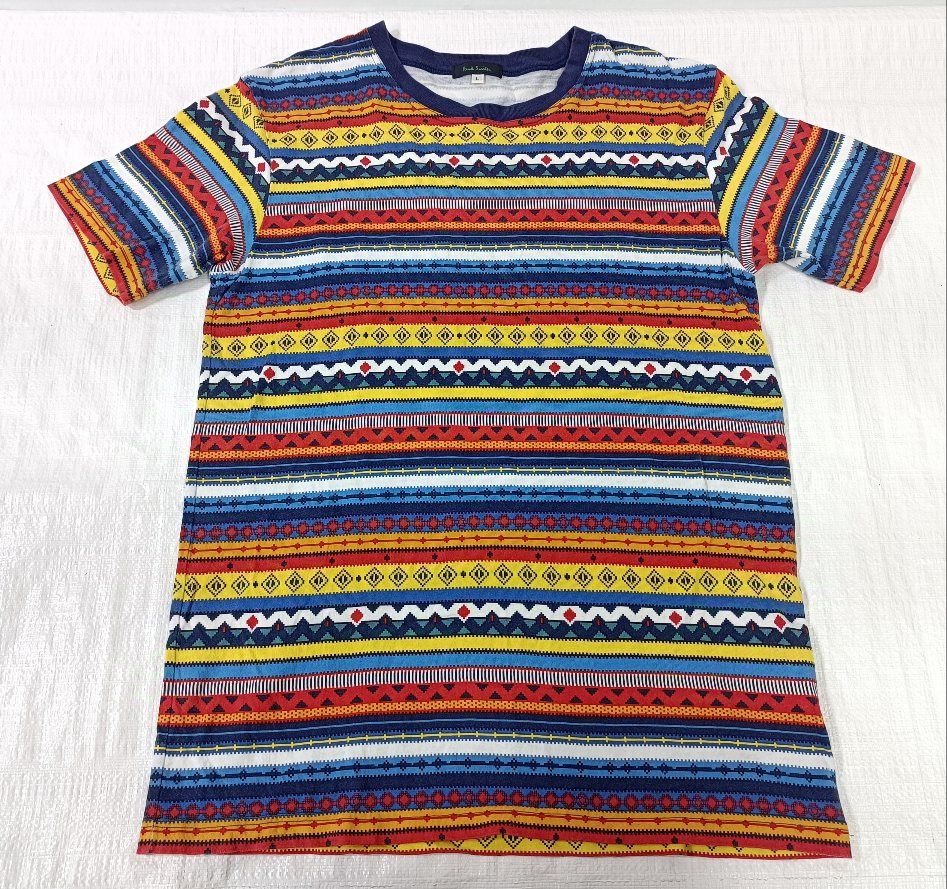 【フォロー割 クーポン発行中】古着 ポール・スミス 幾何学模様 Tシャツ メンズ Lサイズ美品
