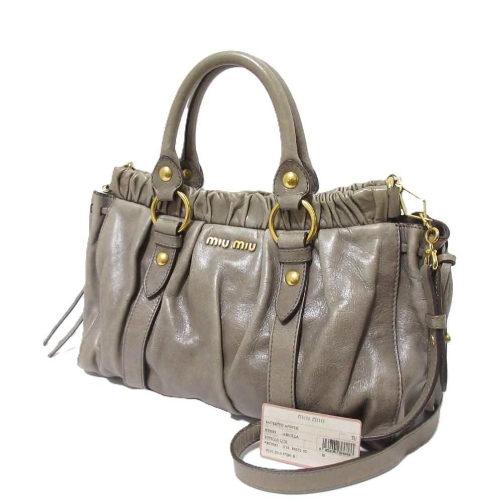 良品 MIUMIU ミュウミュウ VITELLO LUX ヴィッテロリュクス レザー  