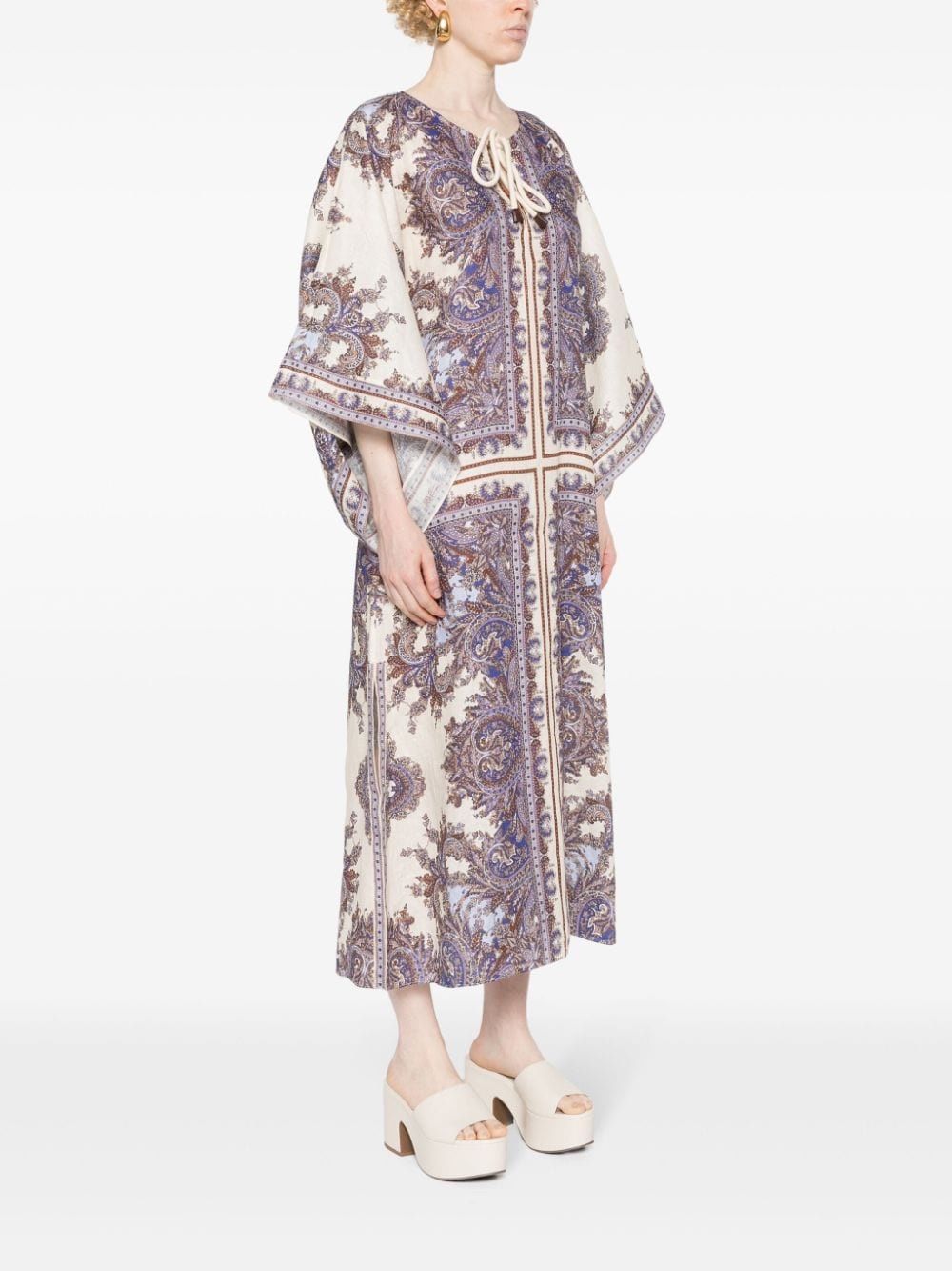 送料込/関税込■ZIMMERMANN■ ペイズリー コットン ミディドレス Zimmermann Ottie Printed Linen Maxi Dress Multi Print Zimmermann