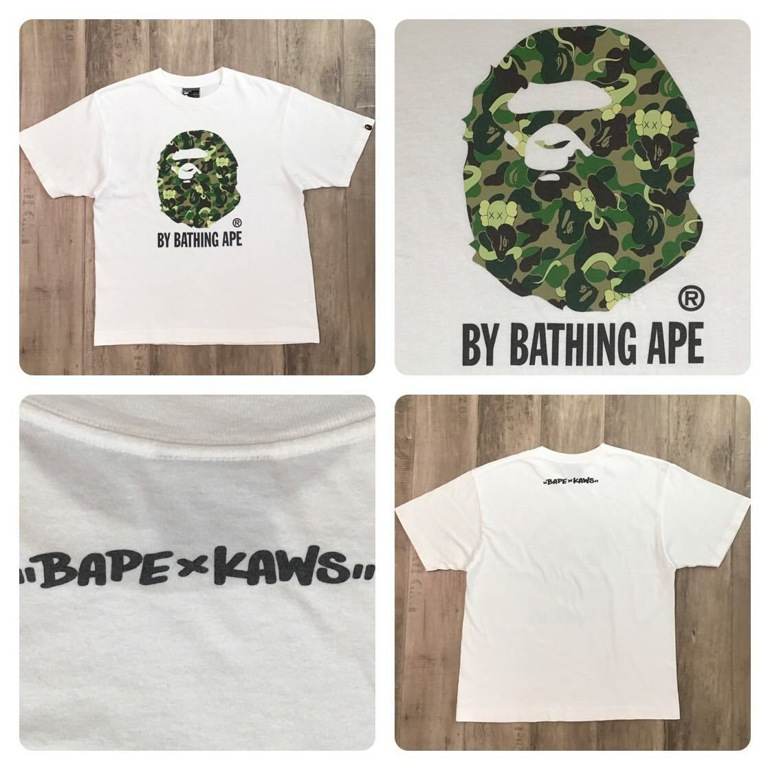 BAPE × KAWS bendy ABC camo green Tシャツ Mサイズ a bathing ape カウズ エイプ ベイプ  アベイシングエイプ NIGO 迷彩