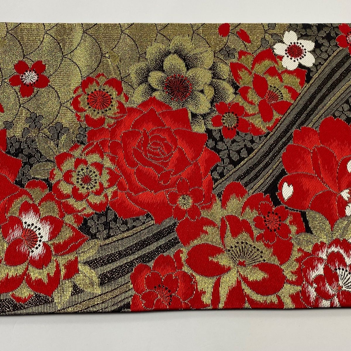 袋帯 秀品 薔薇 桜 金糸 箔 金色 六通 正絹 【中古】 - メルカリ