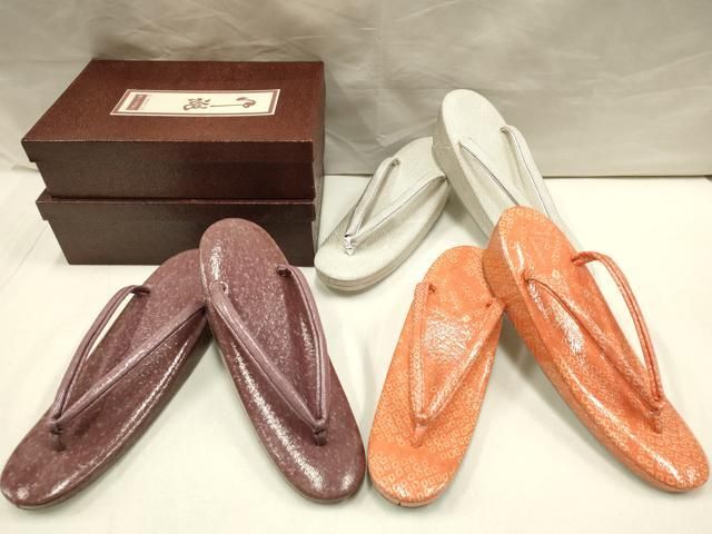 小物 aya 平和屋着物▽和装小物 草履まとめて3足 鹿の子 銀糸 鳳苑 めいく