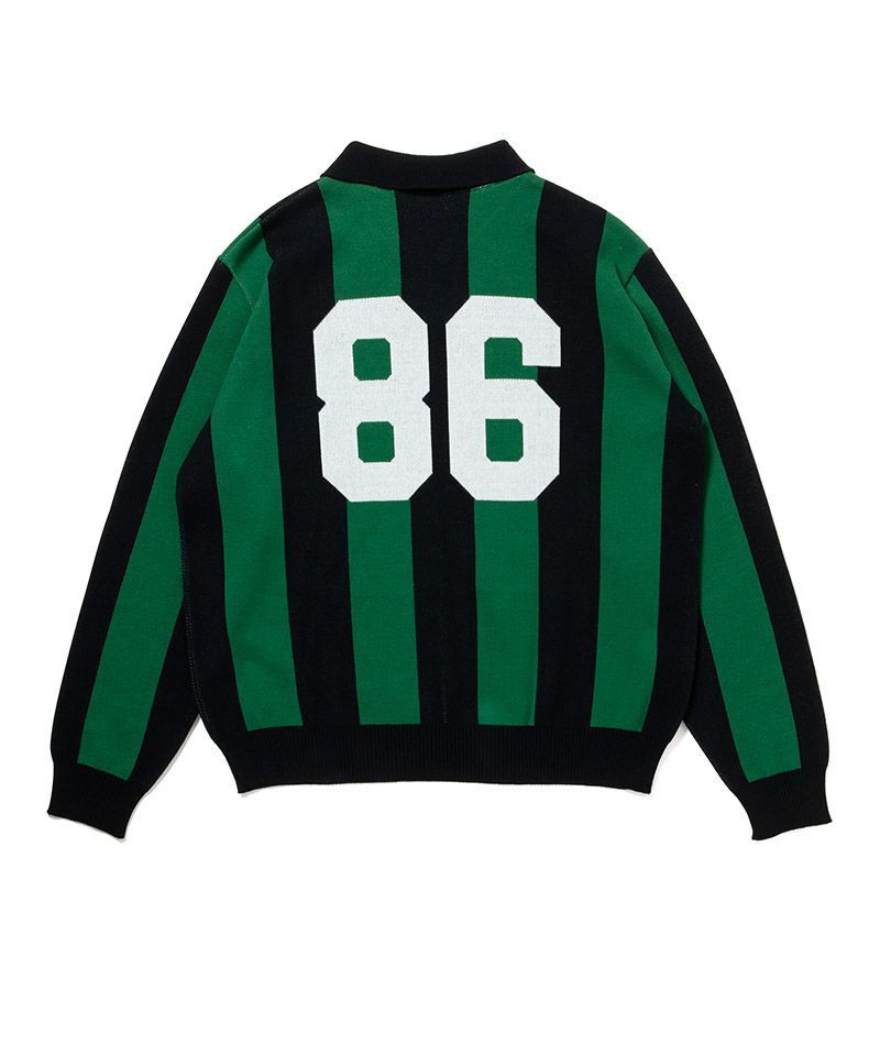 430 fourthirty L-S STRIPE JERSEY KNIT POLO フォーサーティ ストライプ ジャージー ニット ポロ