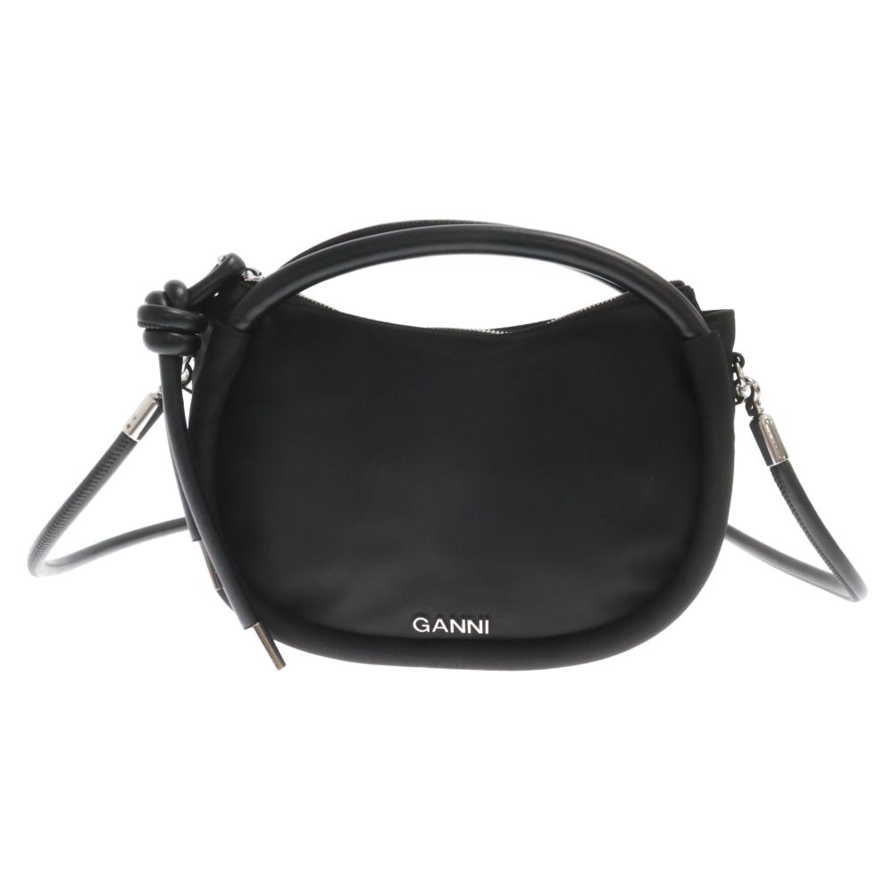 GANNI (ガニー) KNOT BAGUETTE ノット バゲットハンドバッグ ショルダーバッグ ブラック