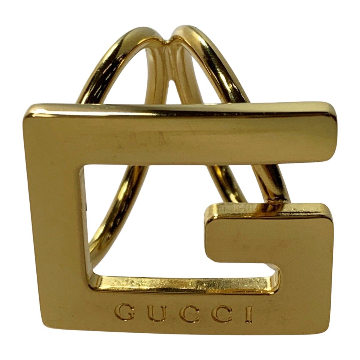 GUCCI グッチ メッキ Gロゴ Gモチーフ ゴールド スカーフリング