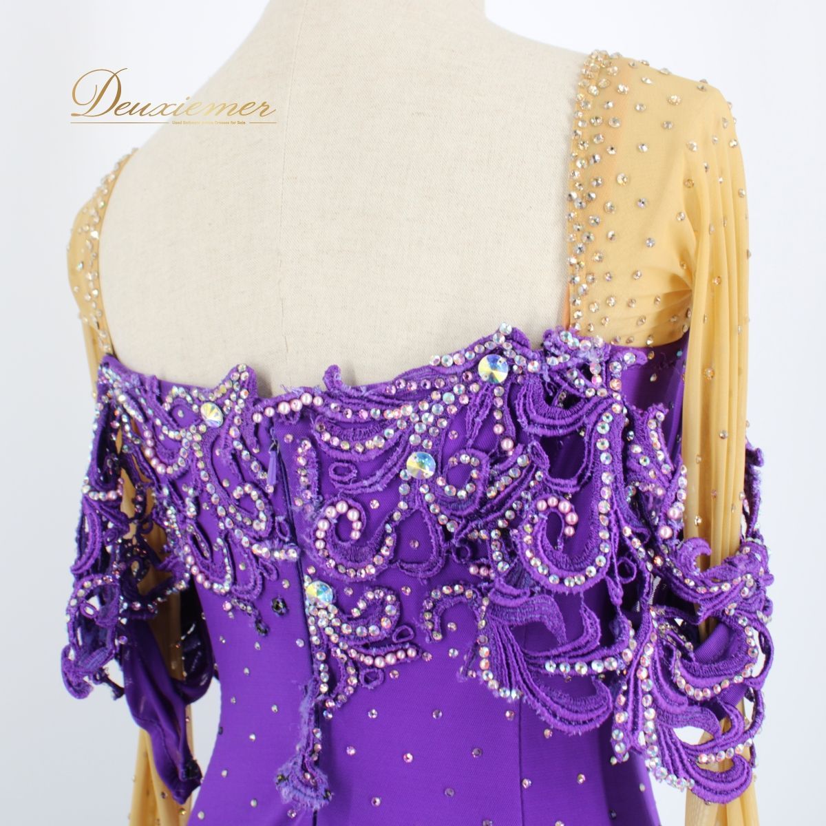 イギリス製 社交ダンス衣装】パープル 凛舞 Chacott chrisanne