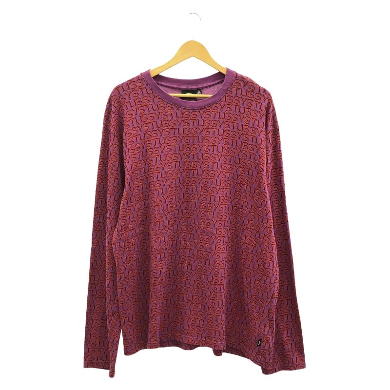 Stussy Letter Stripe L|S Crew サイズL パープル 1140313 ステューシー 17