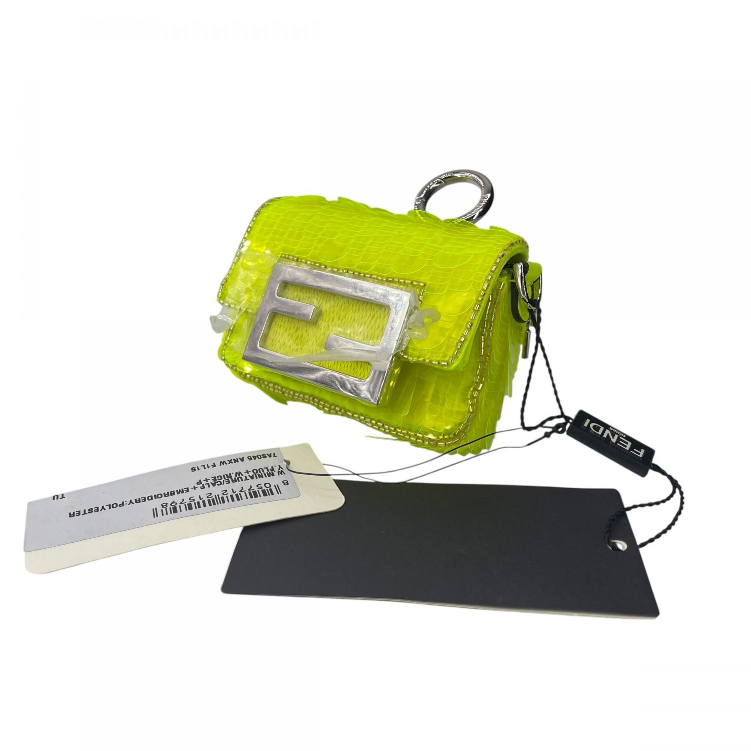 Fendi フェンディ スパンコール ナノバゲット チェンショルダーバッグ 7AS045 イエロー 25012267 AT