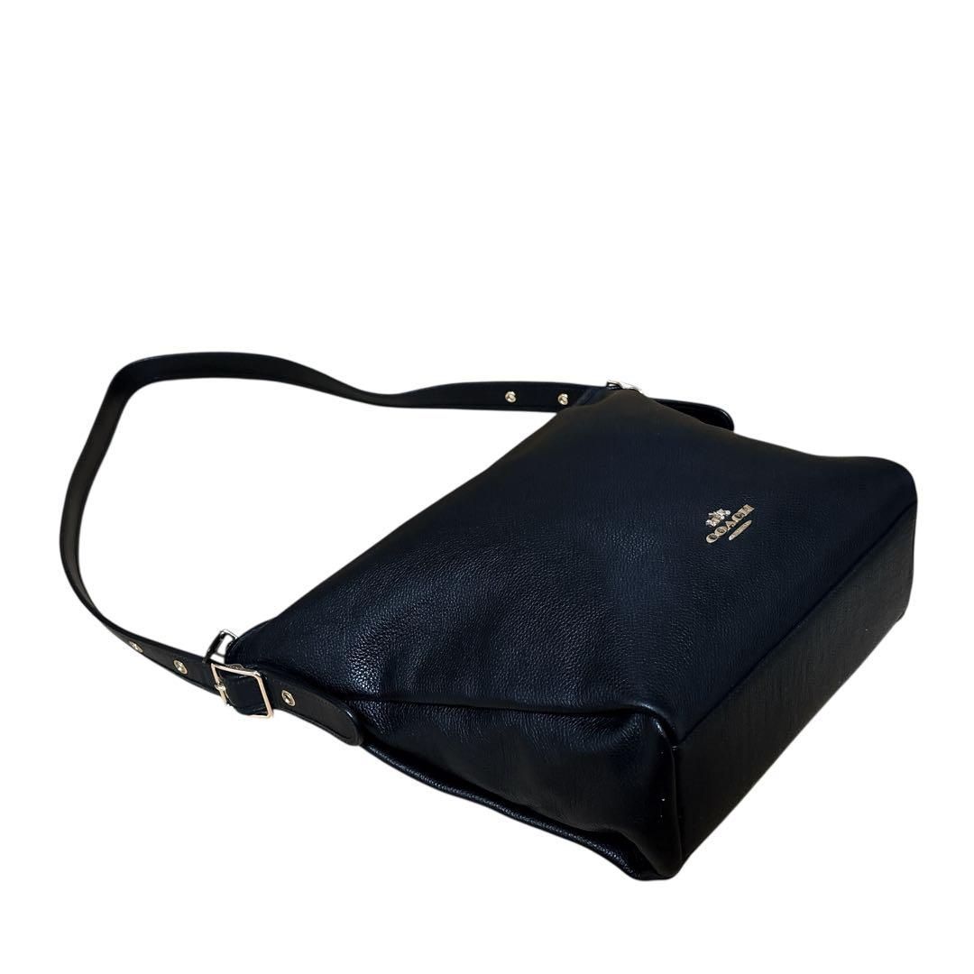 COACH レザー ボディバッグ ブラック シボ革 極美品 コーチ COACH レザー ショルダーバッグ シボ革 35775 斜め掛け