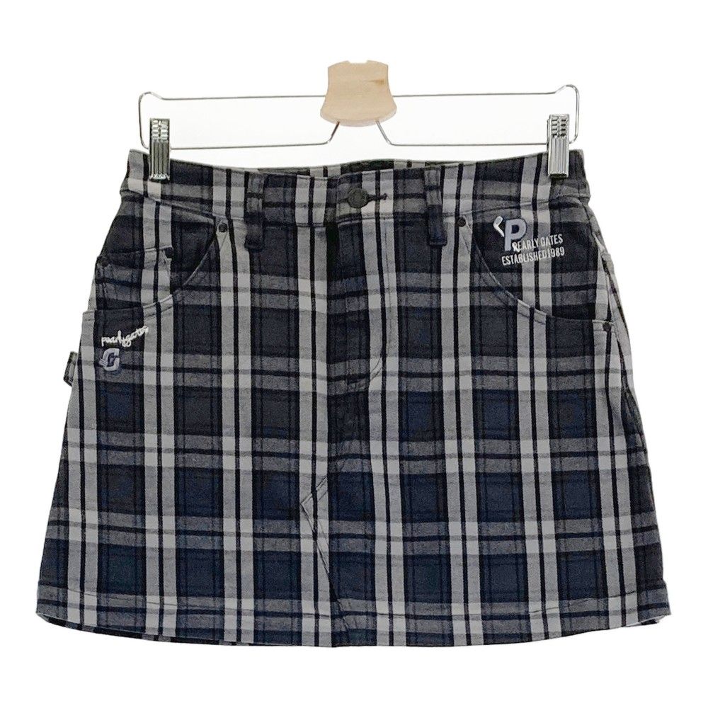 サイズ：1 PEARLY GATES パーリーゲイツ 2023年モデル ストレッチスカート タータンチェック柄 グレー系 [240101336609]# ゴルフウェア レディース ストスト