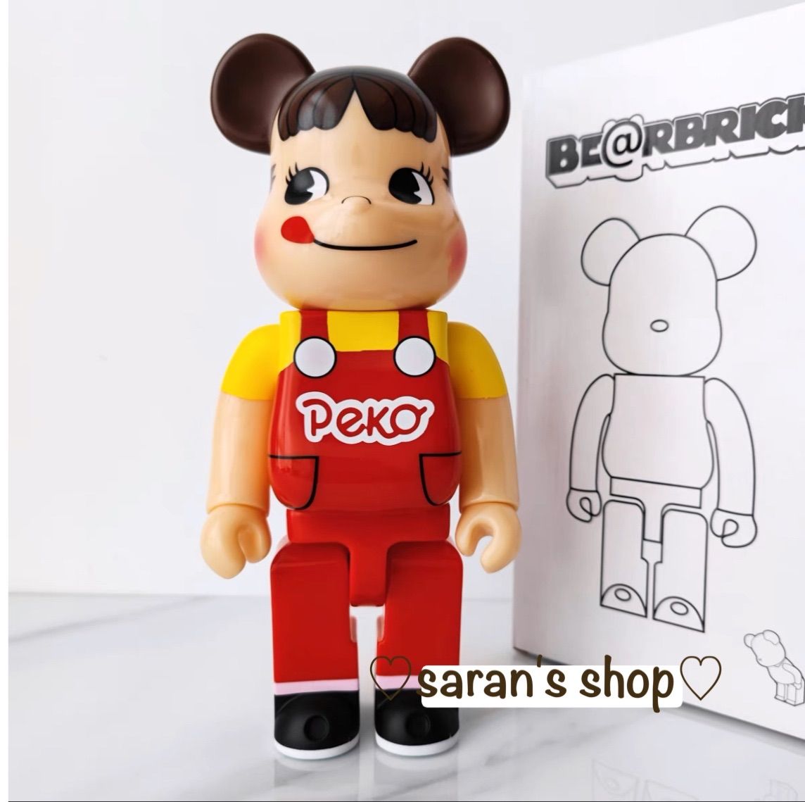 ベアブリック BE@RBRICK 400% 28センチ ペコちゃん 赤 オーバーオール - メルカリ