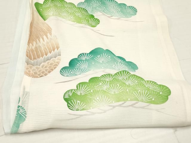  平和屋着物 夏物 お宮参り 男の子 祝着 産着 初着 のしめ 絽 刺繍 鳶 松文 暈し染め 銀糸 ma 着物 着物ドレス 着物 浴衣 和小物