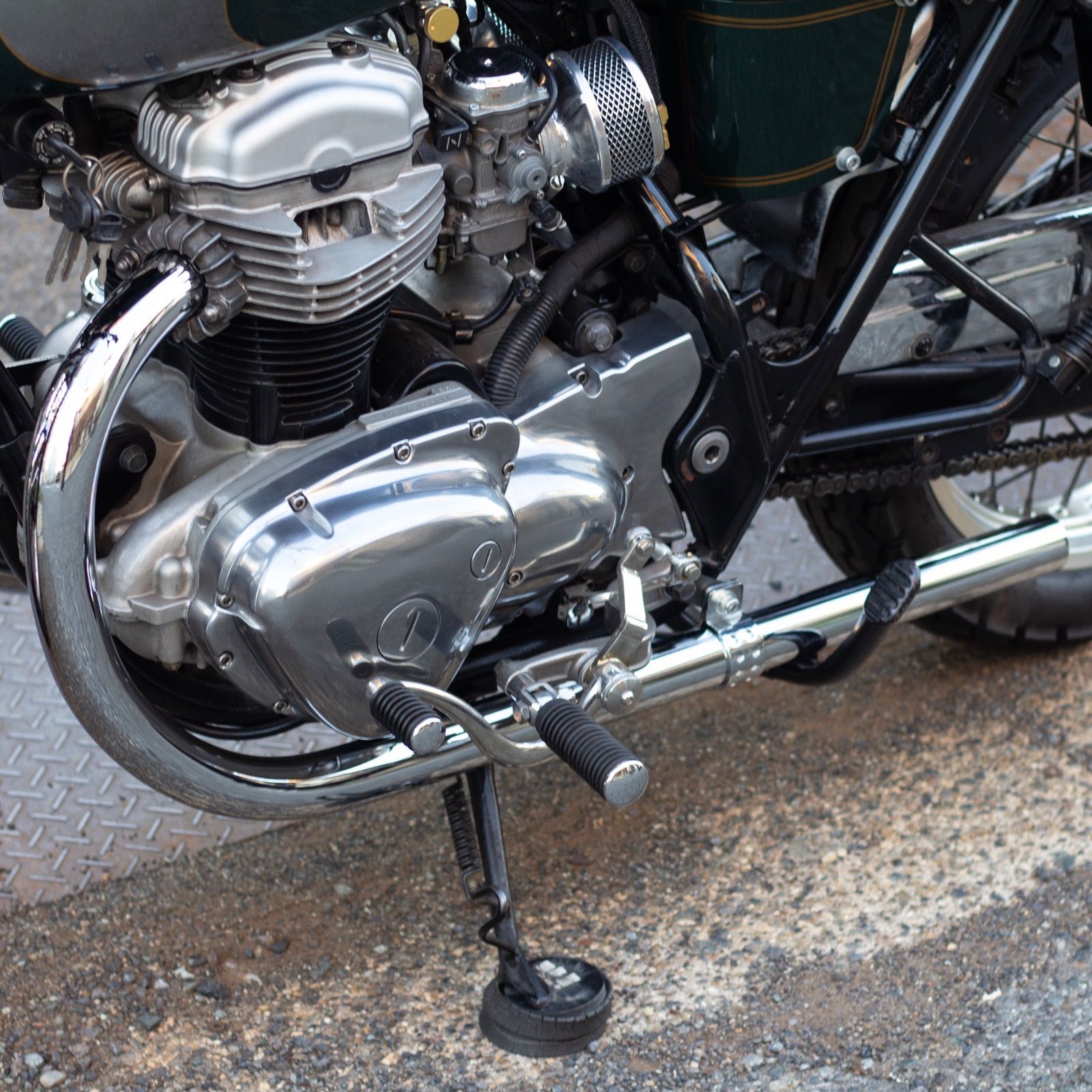 W650/400用 オールドスタイル手曲げマフラー Type1 クローム