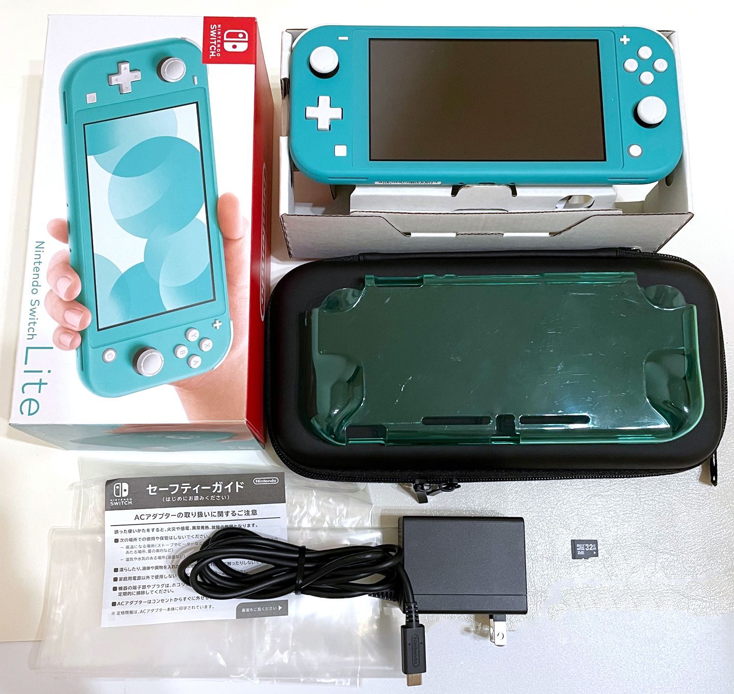 美品】Nintendo Switch Lite ブルー 箱 充電器 sdカード - Nintendo Switch
