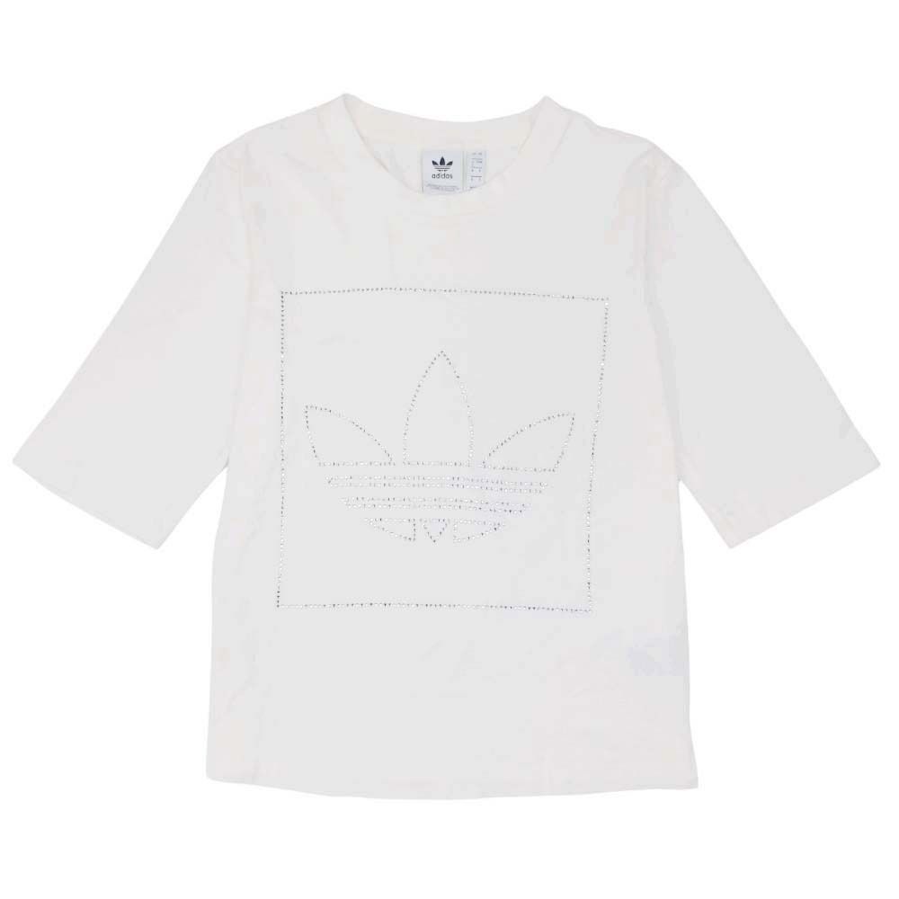 美品 adidas アディダス トレフォイル ロゴ ラインストーン T 美品 adidas アディダス トレフォイル ロゴ ラインストーン T