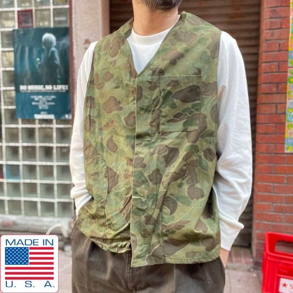60s USA製 KAMO ダックハンター カモ 迷彩 ハンティング ベスト L