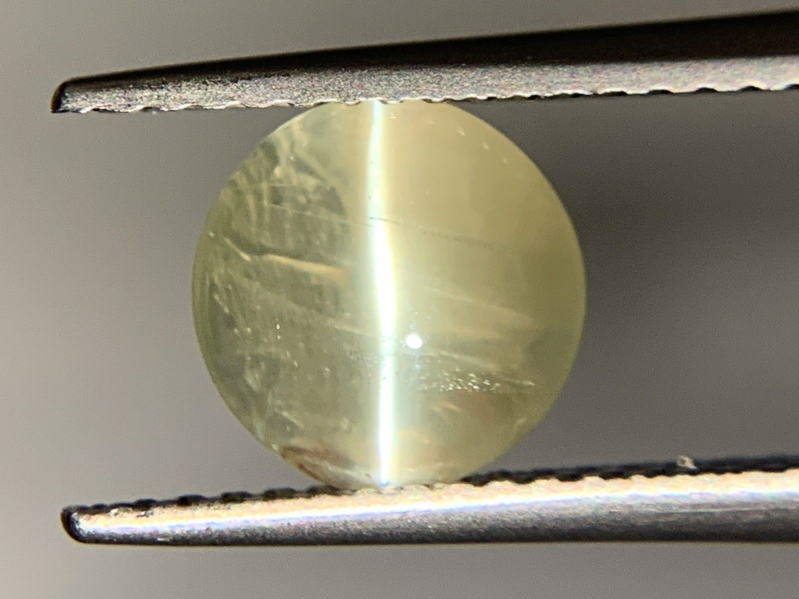 クリソベリルキャッツアイ 2.259ct 宝石ソーティング付き 7.5×7.3×4.0 