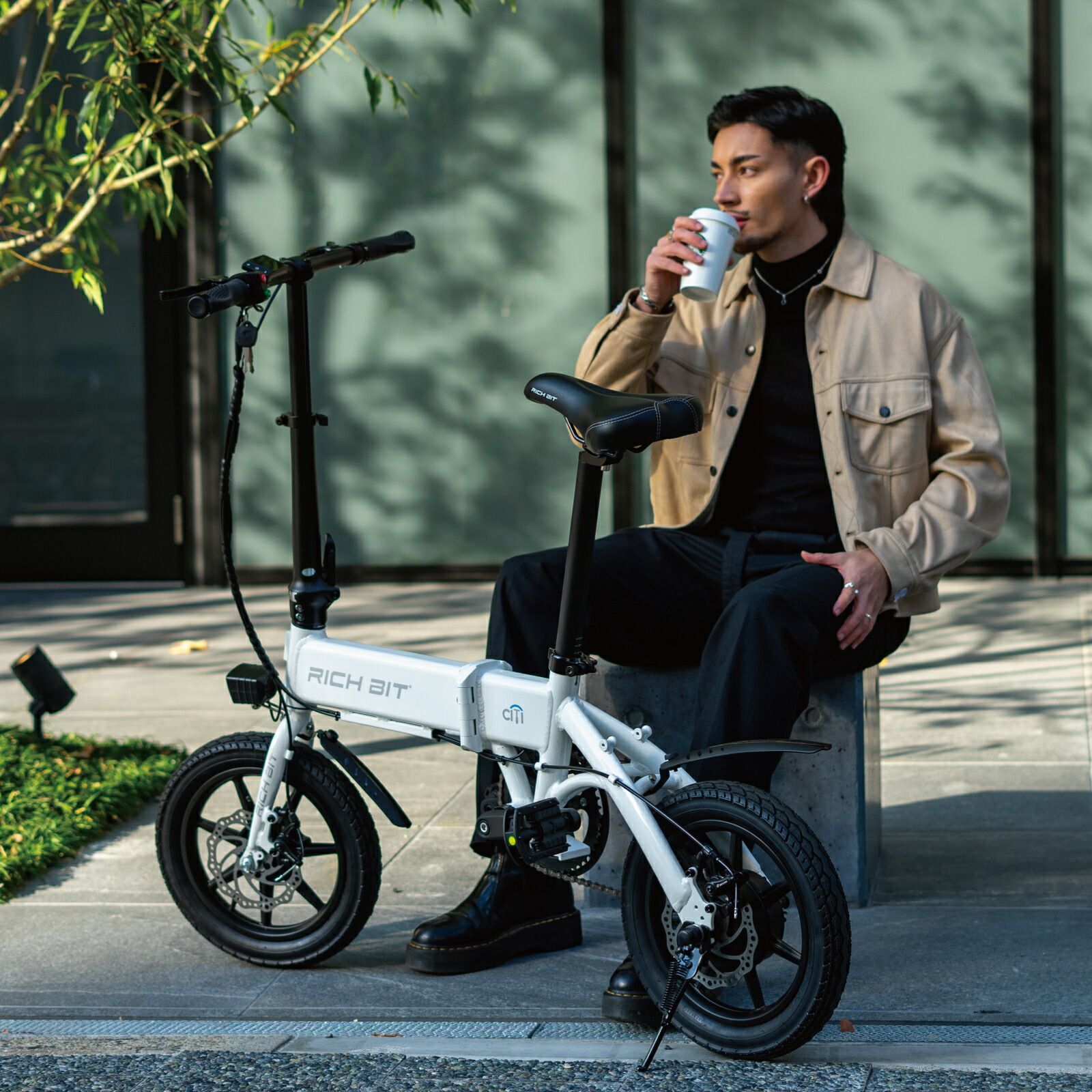 電動アシスト自転車 RICHBIT CITY ASSIST シティブラック 電動自転車 