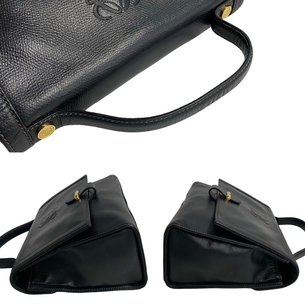 極 美品 希少品 LOEWE ロエベ ヴィンテージ アナグラム ロゴ 金具 