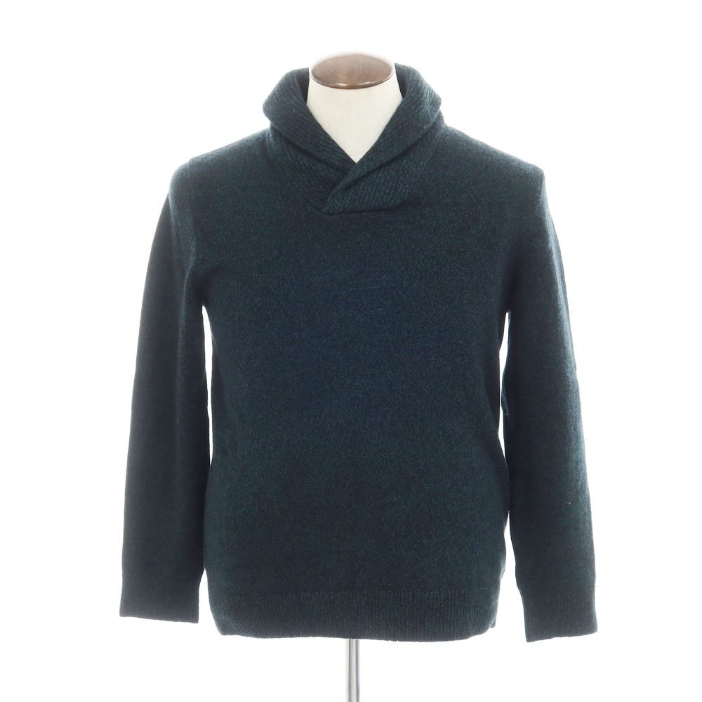 【中古】【未使用】バナナリパブリック Banana Republic ウール ショールカラー プルオーバーニット ダークグリーン【サイズL】【メンズ】