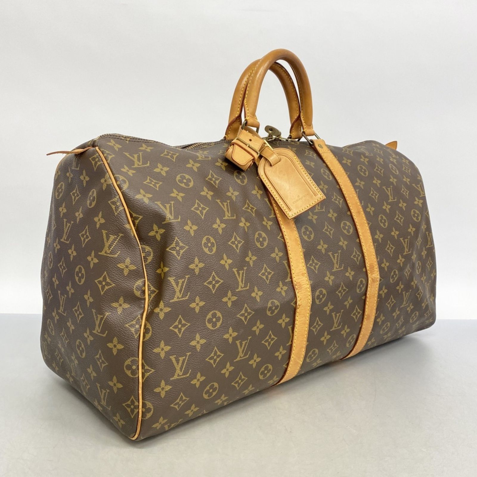 【鑑定済】ルイヴィトン モノグラム キーポル 55 ボストンバッグ ブラウン LOUIS VUITTON ルイヴィトン モノグラム キーポル55 ボストン