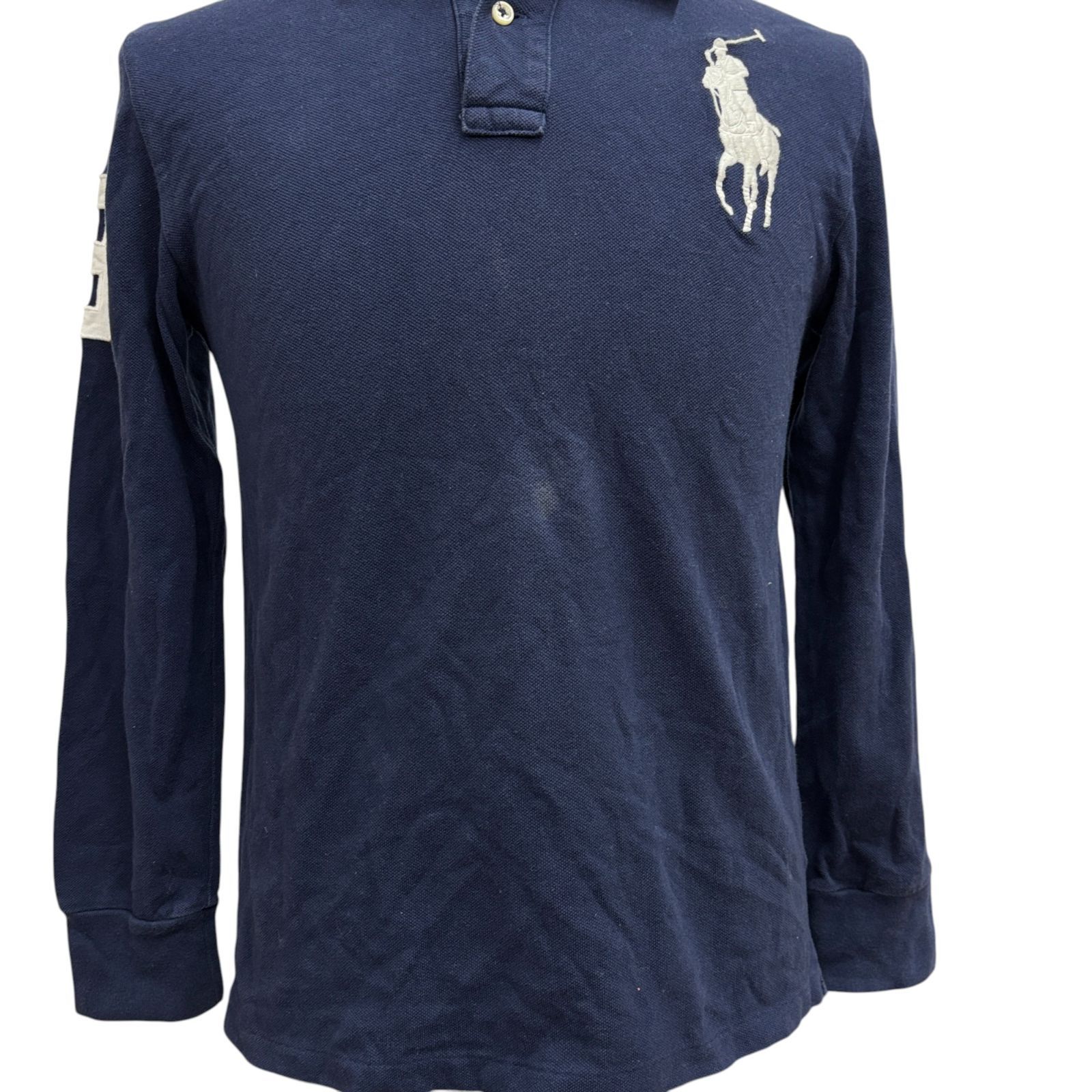 ☆安心の全品国内発送！ Polo Ralph Lauren ポロ ラルフ ローレン ネイビー 長袖 ポロシャツ L 品質保証！