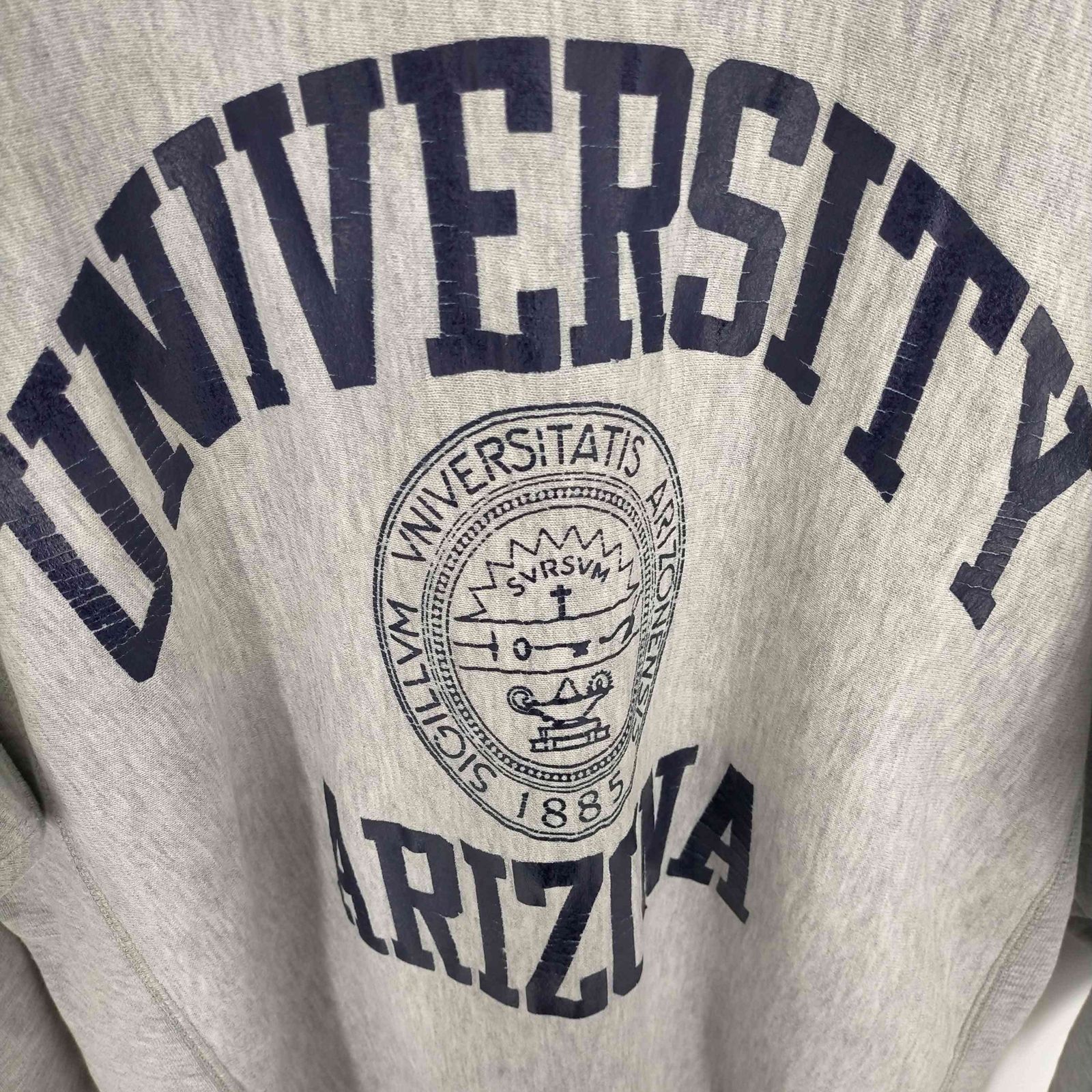 Champion(チャンピオン) USA製 刺繍タグ REVERSE WEAVE ARIZONE クルーネックスウェット 三段 メンズ import：L 【中古】【ブランド古着バズストア】 チャンピオン Champion 90s USA製 刺繍タグ ラバー3段 REVERSE WEAVE