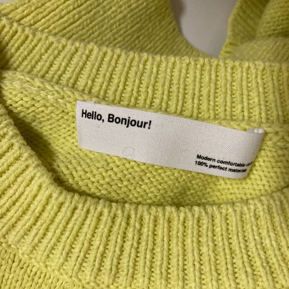 取引中　Hello, Bonjourアパルトモン ノースリーブコットンニット 近年モデル Hello, Bonjourアパルトモン ノースリーブコットン