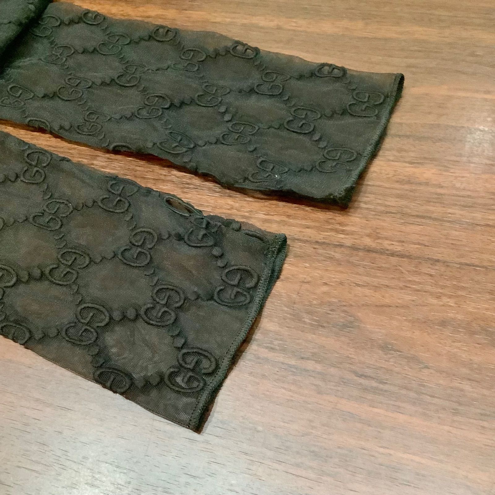 22-23SS グッチ GUCCI GG柄 シースルー トップス ブラック 黒 長袖 M