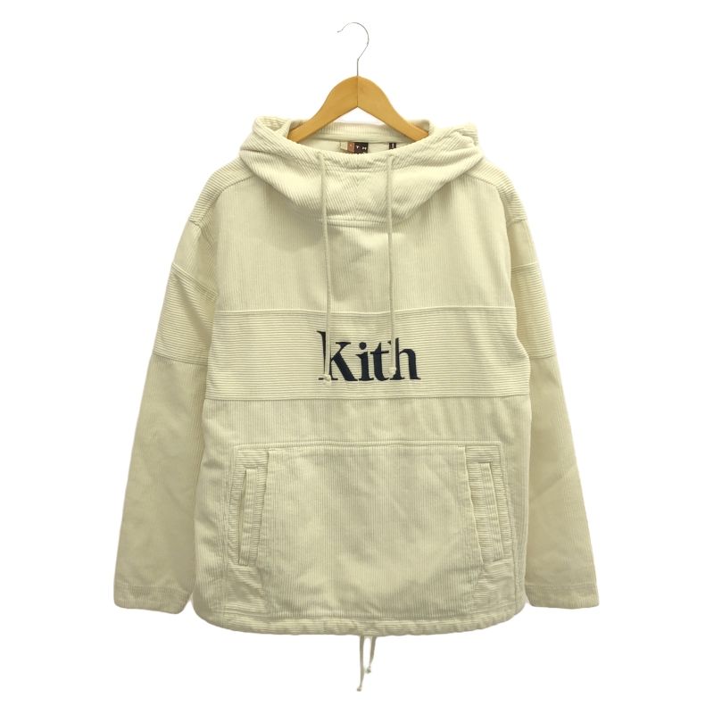 【中古】KITH CORDUROY DOUBLEPOCKET HOODIE サイズM 白 キス[91]