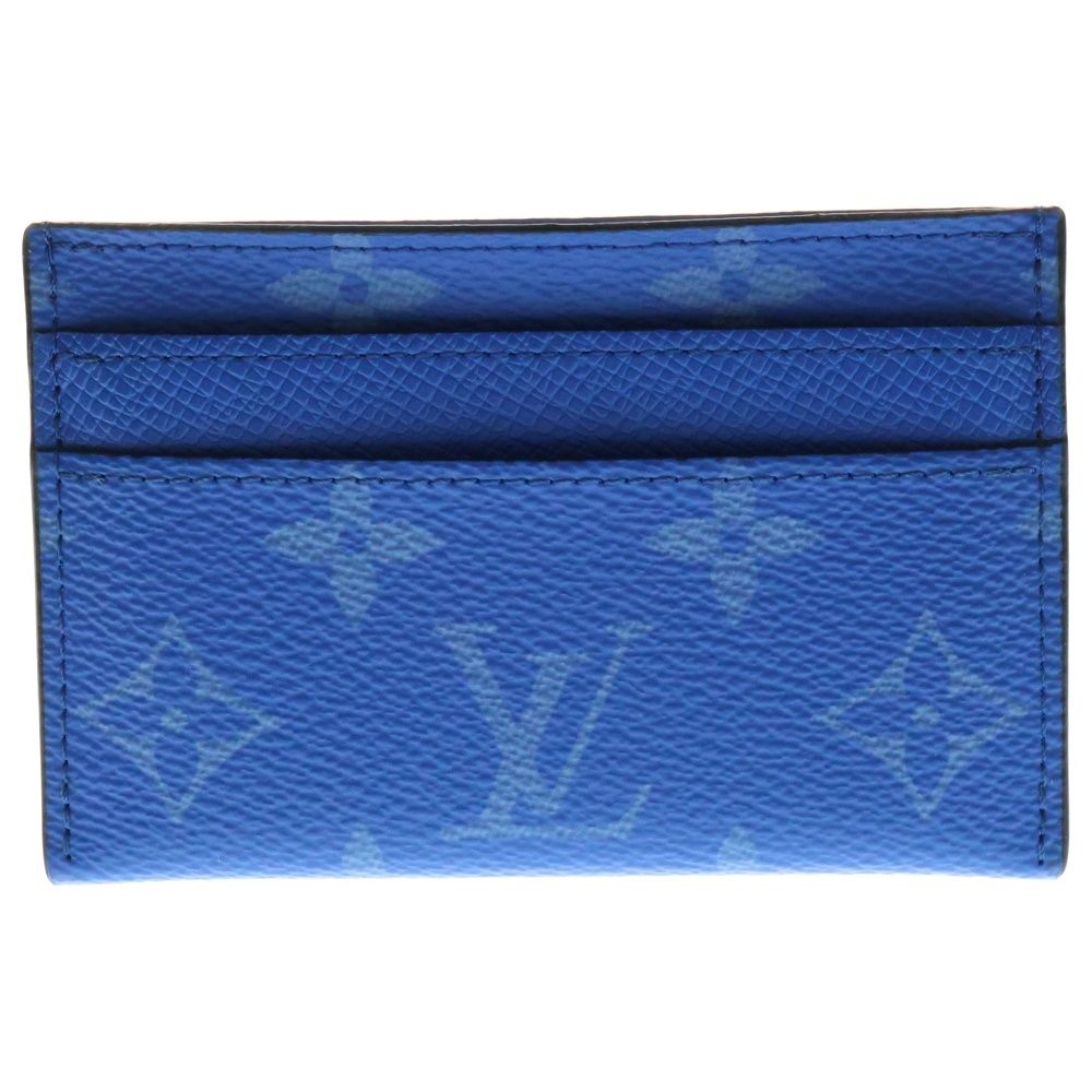 LOUIS VUITTON ルイヴィトン モノグラム×タイガラマ ポルト カルト ダブル カードケース パスケース ブルー レザー RFID M31051